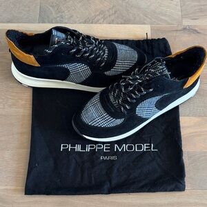 PHILIPPE MODEL Suede Houndstooth Sneakers